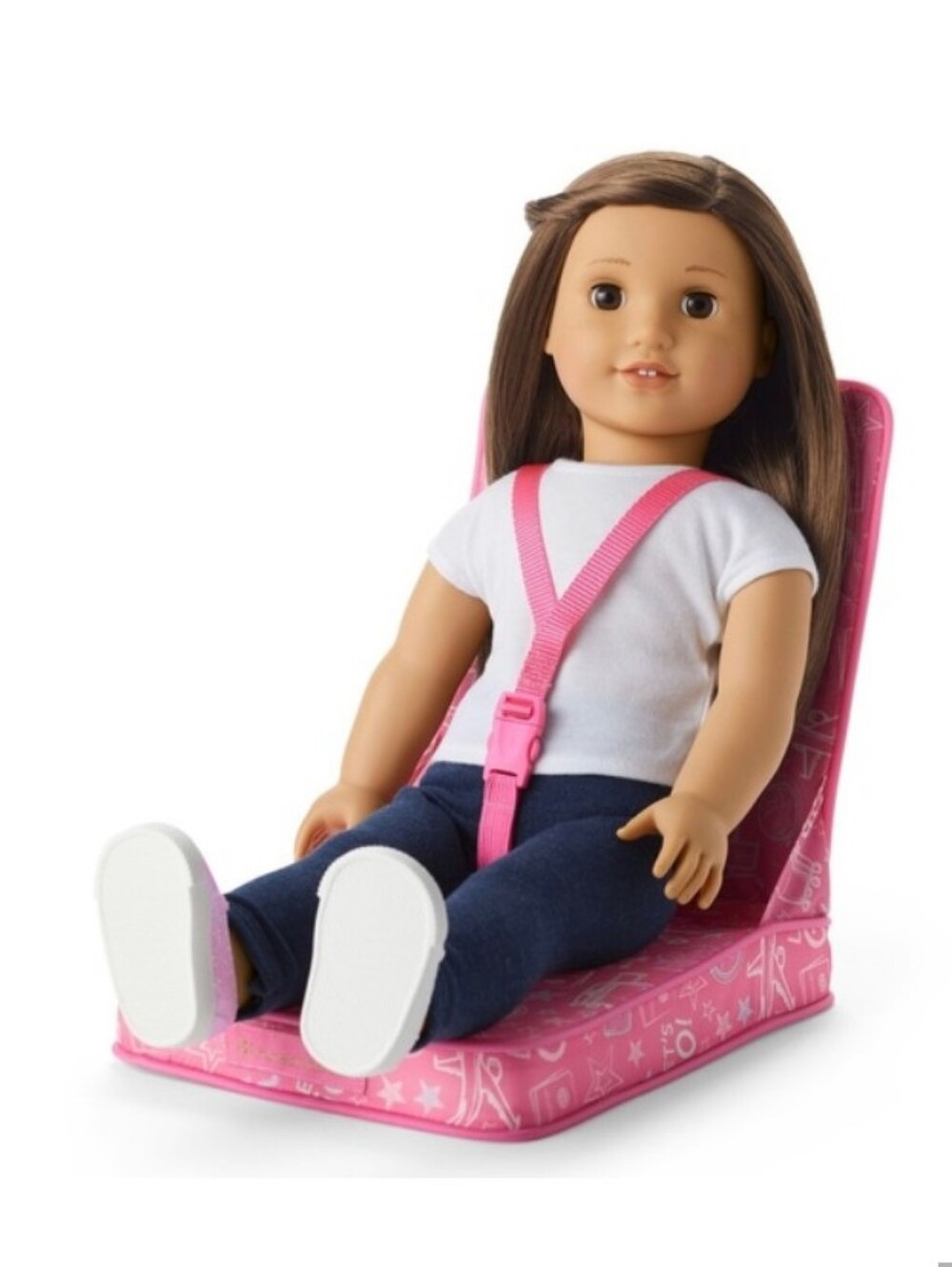 American Girl Foldable Travel Seat in Bright Pink